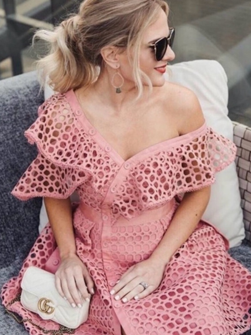 Self-Portrait pink lace dress size 4